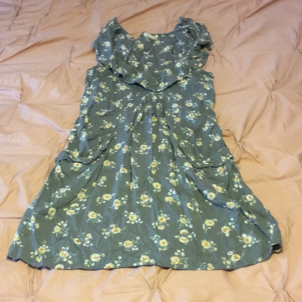 UO Pins and Needles Grey Flutter Sleeveless Dress
